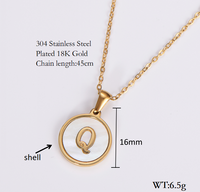 Shell 18K Gold Plated Simple Style Letter Shell Pendant Necklace sku image 18