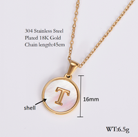 Shell 18K Gold Plated Simple Style Letter Shell Pendant Necklace sku image 19