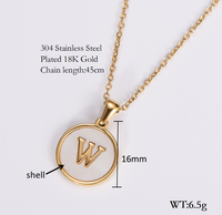 Shell 18K Gold Plated Simple Style Letter Shell Pendant Necklace sku image 22