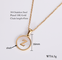 Shell 18K Gold Plated Simple Style Letter Shell Pendant Necklace sku image 25