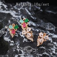 1 Pair Vintage Style Bell Plating Inlay Copper Zircon 24k Gold Plated Rose Gold Plated Ear Studs main image 6
