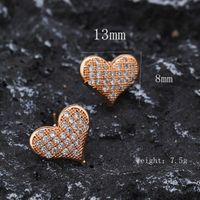 1 Pair Vintage Style Heart Shape Butterfly Plating Inlay Copper Zircon 24k Gold Plated Rose Gold Plated Ear Studs main image 2