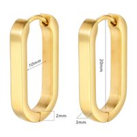 1 Pair Retro Punk Solid Color Plating Stainless Steel 24k Gold Plated Rose Gold Plated Hoop Earrings main image 2