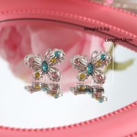 1 Pair Sweet Butterfly Inlay Alloy Rhinestones Ear Studs main image 5