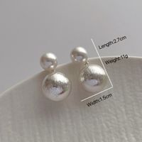 1 Pair Retro Simple Style Ball Imitation Pearl Alloy Earrings main image 8