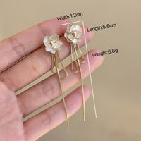 1 Pair Simple Style Flower Alloy Drop Earrings main image 5