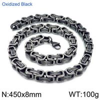 Hip-Hop Retro Solid Color Titanium Steel Chain Men's Necklace sku image 3