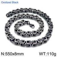 Hip-Hop Retro Solid Color Titanium Steel Chain Men's Necklace sku image 8