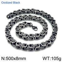 Hip-Hop Retro Solid Color Titanium Steel Chain Men's Necklace sku image 5