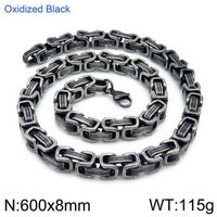 Hip-Hop Retro Solid Color Titanium Steel Chain Men's Necklace sku image 11