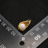 1 Pair Simple Style Commute Solid Color Plating Inlay Freshwater Pearl Copper Pearl 18k Gold Plated Drop Earrings main image 2
