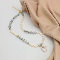 Elegant Irregulär Barocke Perlen Perlen 18 Karat Vergoldet Halskette Mit Anhänger main image 3