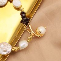Simple Style Color Block Baroque Pearls Copper Beaded Plating 18k Gold Plated Bracelets main image 4