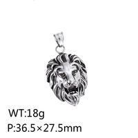 1 Piece Titanium Steel 18K Gold Plated Lion sku image 3