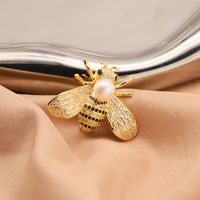 Simple Style Bee Alloy Inlay Zircon Women's Brooches main image 2