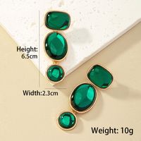 Glam Round Square Oval Alloy Inlay Glass Women's Drop Earrings main image 7