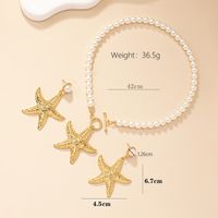 Estilo De Hadas Elegante Estrella De Mar Aleación El Plastico Ferroaleaciones Enchapado Chapado En Oro De 14 Quilates. Mujeres Aretes Collar main image 5