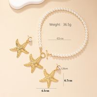 Fairy Style Elegant Starfish Alloy Plastic Ferroalloy Plating 14k Gold Plated Women's Earrings Necklace main image 5