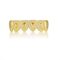 Elegant Simple Style Geometric Copper Inlay Zircon Tooth Socket sku image 1