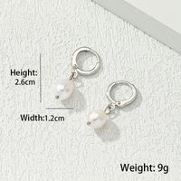 1 Pair Casual Commute Solid Color Alloy Freshwater Pearl Drop Earrings main image 6