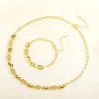 Elegant Lady Simple Style Geometric Copper Plating Inlay Zircon 18k Gold Plated Bracelets Necklace main image 1