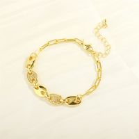 Elegant Lady Simple Style Geometric Copper Plating Inlay Zircon 18k Gold Plated Bracelets Necklace main image 6