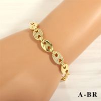 Elegant Lady Simple Style Geometric Copper Plating Inlay Zircon 18k Gold Plated Bracelets Necklace main image 5