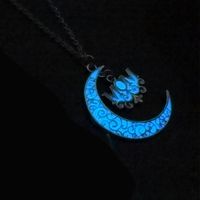 European And American Halloween Hot Hollow Moon Luminous Lucky Tree Clavicle Chain Accessories Necklace Factory In Stock Ornament sku image 1