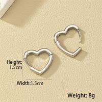1 Pair Basic Heart Shape Alloy Plating Women's Earrings main image 7