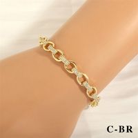 Elegant Lady Simple Style Geometric Copper Plating Inlay Zircon 18k Gold Plated Bracelets Necklace sku image 1