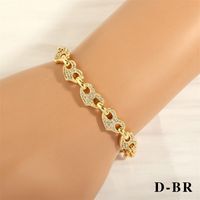 Elegant Lady Simple Style Geometric Copper Plating Inlay Zircon 18k Gold Plated Bracelets Necklace sku image 5