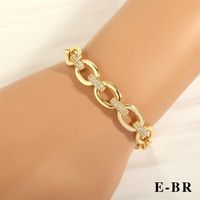 Elegant Lady Simple Style Geometric Copper Plating Inlay Zircon 18k Gold Plated Bracelets Necklace sku image 4