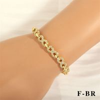 Elegant Lady Simple Style Geometric Copper Plating Inlay Zircon 18k Gold Plated Bracelets Necklace sku image 6