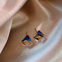 1 Pair Cute Simple Style Rubik's Cube Artificial Gemstones Gold Plated Ear Studs main image 2