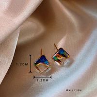 1 Pair Cute Simple Style Rubik's Cube Artificial Gemstones Gold Plated Ear Studs main image 6