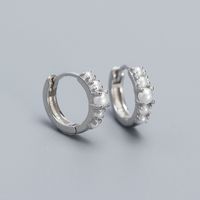 1 Paar Moderner Stil Klassischer Stil Geometrisch Überzug Inlay Sterling Silber Künstliche Perlen Ohrringe sku image 1