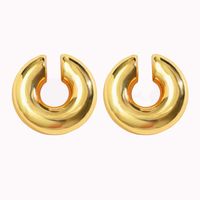 1 Pair Vintage Style Simple Style Classic Style Circle Copper 18K Gold Plated Ear Cuffs main image 3