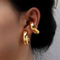 1 Pair Vintage Style Simple Style Classic Style Circle Copper 18K Gold Plated Ear Cuffs main image 1