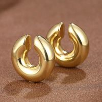 1 Pair Vintage Style Simple Style Classic Style Circle Copper 18K Gold Plated Ear Cuffs main image 4