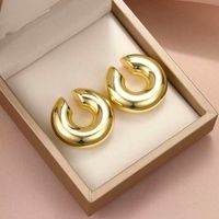 1 Par Estilo Vintage Estilo Simple Estilo Clásico Circulo Cobre Chapados en oro de 18k Puños De Oreja main image 6