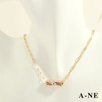 Elegant Simple Style Streetwear Devil's Eye Copper Enamel Plating 18k Gold Plated Bracelets Necklace main image 5