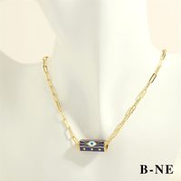 Elegant Simple Style Streetwear Devil's Eye Copper Enamel Plating 18k Gold Plated Bracelets Necklace sku image 5