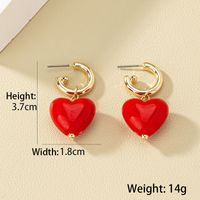 1 Pair Fashion Heart Shape Alloy Plastic Drop Earrings main image 7