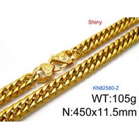 Stainless Steel 18K Gold Plated Hip-Hop Retro Plating Chain Solid Color Bracelets Necklace sku image 5