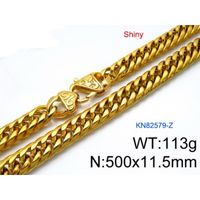 Stainless Steel 18K Gold Plated Hip-Hop Retro Plating Chain Solid Color Bracelets Necklace sku image 6