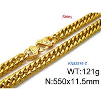 Stainless Steel 18K Gold Plated Hip-Hop Retro Plating Chain Solid Color Bracelets Necklace sku image 8