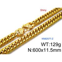Stainless Steel 18K Gold Plated Hip-Hop Retro Plating Chain Solid Color Bracelets Necklace sku image 11