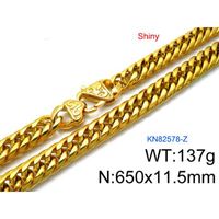 Stainless Steel 18K Gold Plated Hip-Hop Retro Plating Chain Solid Color Bracelets Necklace sku image 12