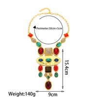 Elegant Luxurious Ethnic Style Geometric Artificial Gemstones Zinc Alloy Wholesale Pendant Necklace main image 3
