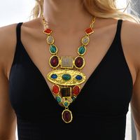 Elegant Luxurious Ethnic Style Geometric Artificial Gemstones Zinc Alloy Wholesale Pendant Necklace main image 5